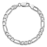 14k White Gold 6mm Flat Figaro Chain - Product Photo