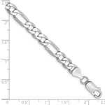 14k White Gold 6mm Flat Figaro Chain - Product Photo