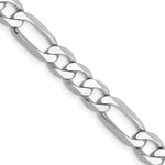 14k White Gold 6mm Flat Figaro Chain - Product Photo