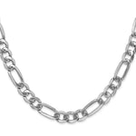 14k White Gold 7mm Flat Figaro Chain - Product Photo