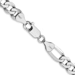 14k White Gold 7mm Flat Figaro Chain - Product Photo