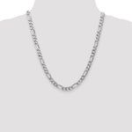 14k White Gold 7mm Flat Figaro Chain - Product Photo