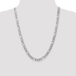 14k White Gold 7mm Flat Figaro Chain - Product Photo