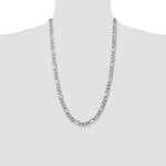 14k White Gold 7mm Flat Figaro Chain - Product Photo