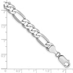 14k White Gold 7mm Flat Figaro Chain - Product Photo
