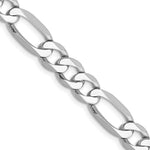14k White Gold 7mm Flat Figaro Chain - Product Photo