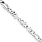 14k White Gold 7.5mm Flat Figaro Chain - Product Photo
