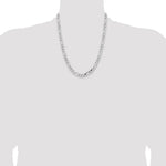 14k White Gold 7.5mm Flat Figaro Chain - Product Photo