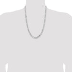 14k White Gold 7.5mm Flat Figaro Chain - Product Photo