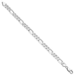 14k White Gold 7.5mm Flat Figaro Chain - Product Photo