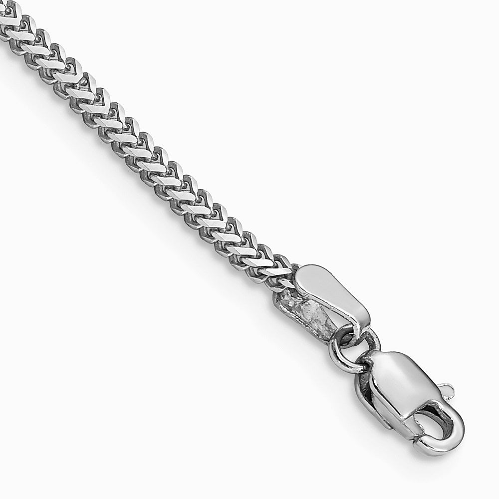 14K White Gold 1.4mm Franco Chain Bracelet 7"-8" - Product Photo
