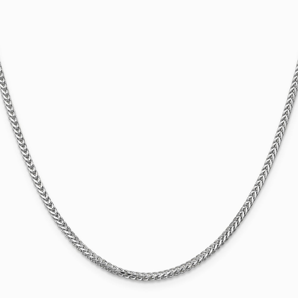 14K White Gold 2.0 mm Franco Chain Necklace 16"-30" - Product Photo