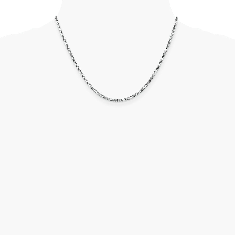 14K White Gold 2.0 mm Franco Chain Necklace 16"-30" - Product Photo