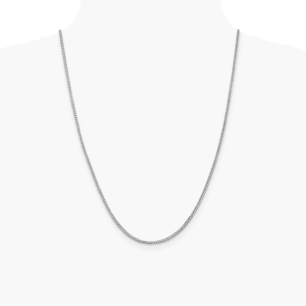 14K White Gold 2.0 mm Franco Chain Necklace 16"-30" - Product Photo