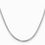 14K White Gold 3 mm Franco Chain Necklace 18"-26" - Product Photo