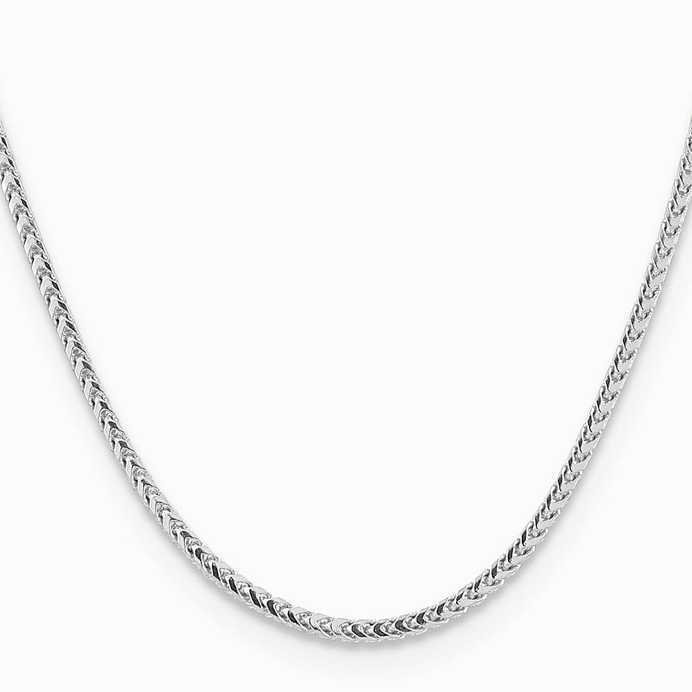 14K White Gold 3 mm Franco Chain Necklace 18"-26" - Product Photo
