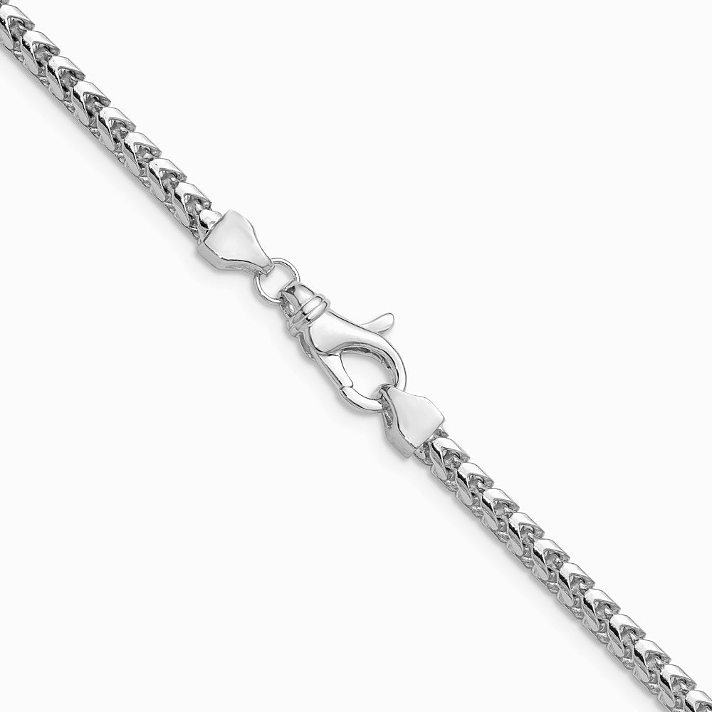 14K White Gold 3 mm Franco Chain Necklace 18"-26" - Product Photo