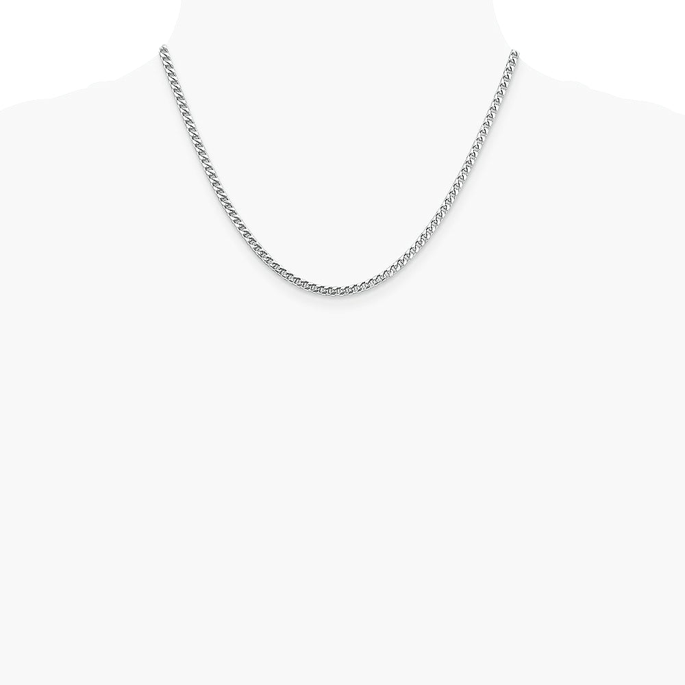 14K White Gold 3 mm Franco Chain Necklace 18"-26" - Product Photo
