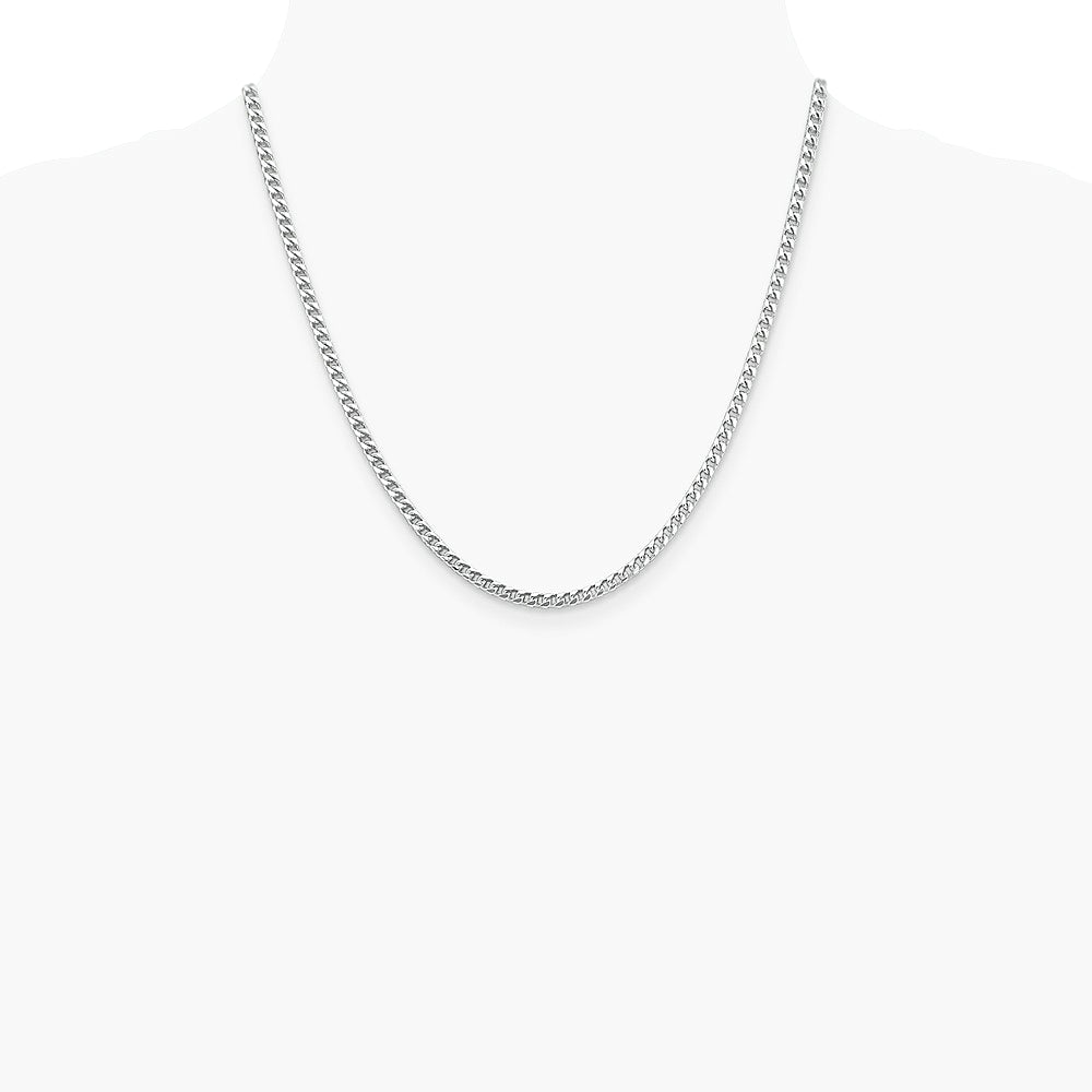 14K White Gold 3 mm Franco Chain Necklace 18"-26" - Product Photo
