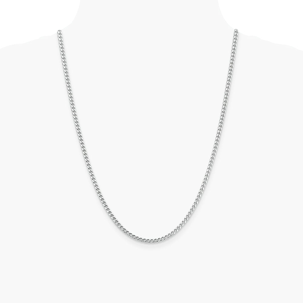 14K White Gold 3 mm Franco Chain Necklace 18"-26" - Product Photo