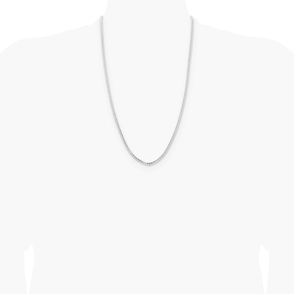 14K White Gold 3 mm Franco Chain Necklace 18"-26" - Product Photo