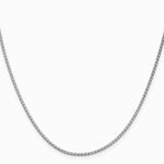 14K White Gold 1.9 mm Flat Wheat Chain Necklace 16"-24" - Product Photo