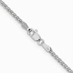 14K White Gold 1.9 mm Flat Wheat Chain Necklace 16"-24" - Product Photo