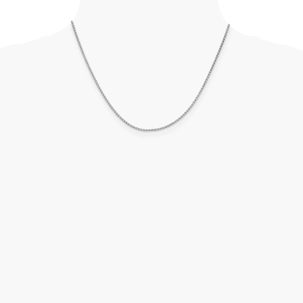 14K White Gold 1.9 mm Flat Wheat Chain Necklace 16"-24" - Product Photo