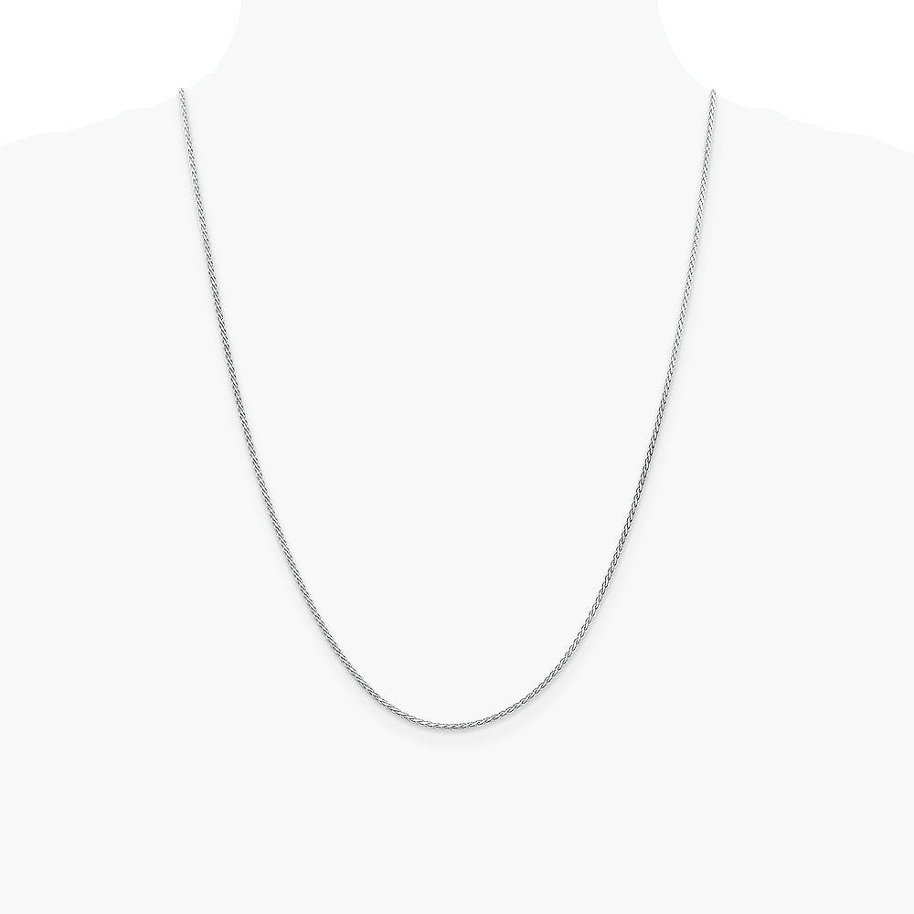 14K White Gold 1.9 mm Flat Wheat Chain Necklace 16"-24" - Product Photo