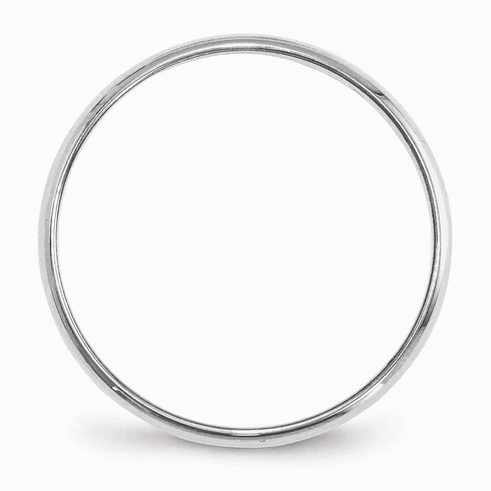 10K White Gold 10KW 2mm LTW Half Round Band Size 10 - Product Photo