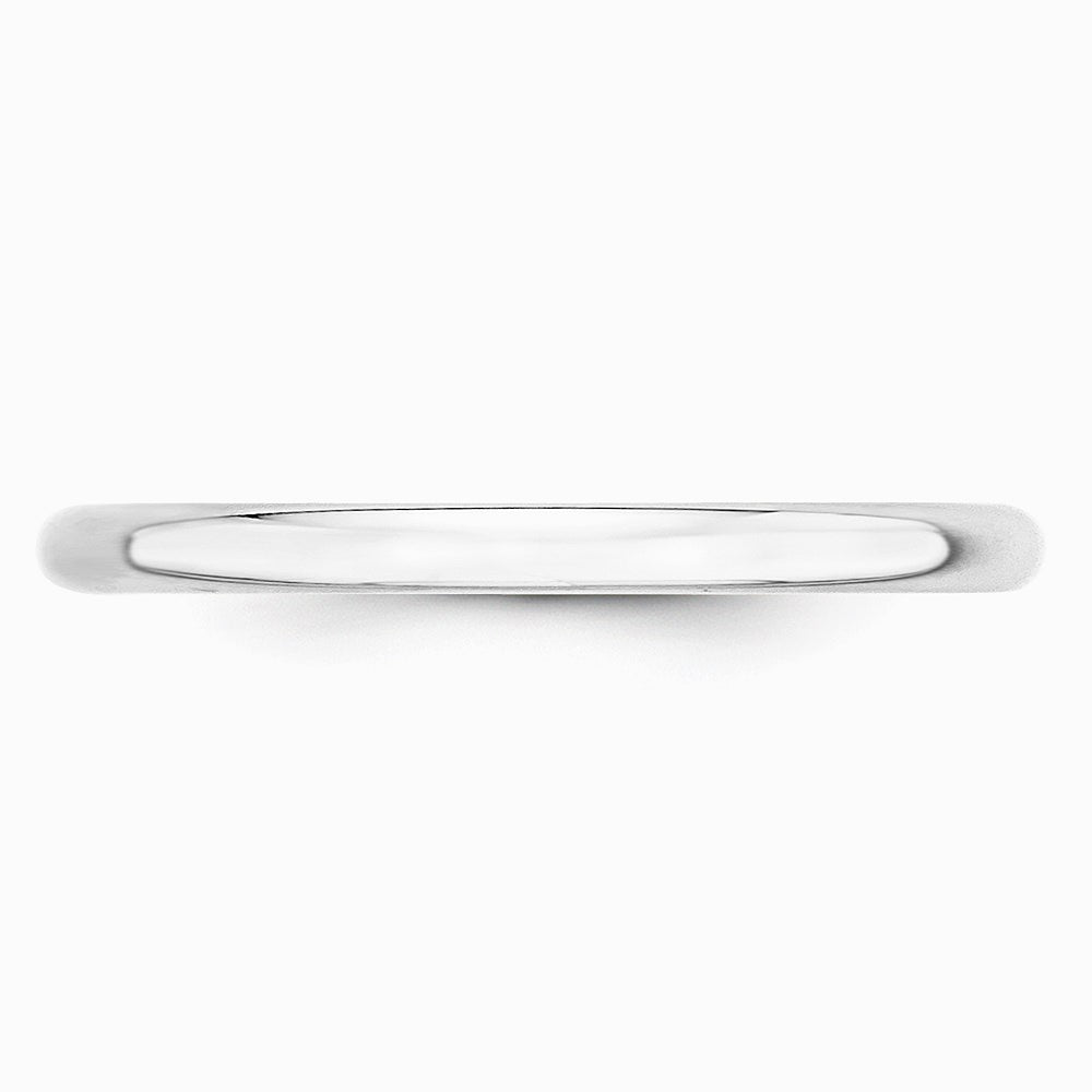 10K White Gold 10KW 2mm LTW Half Round Band Size 10 - Product Photo