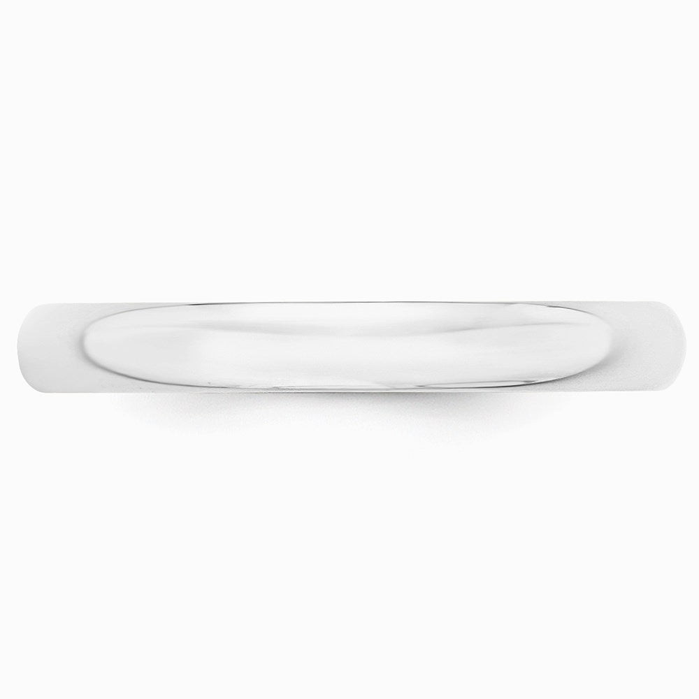 10K White Gold 10KW 3mm LTW Half Round Band Size 10 - Product Photo