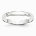 10K White Gold 10KW 3mm LTW Half Round Band Size 10 - Product Photo