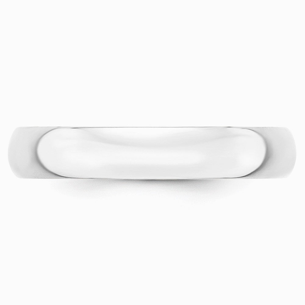 10K White Gold 10KW 4mm LTW Half Round Band Size 10 - Product Photo