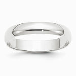10K White Gold 10KW 4mm LTW Half Round Band Size 10 - Product Photo