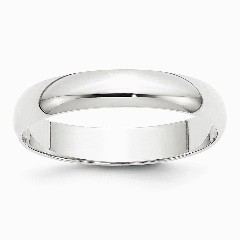 10K White Gold 10KW 4mm LTW Half Round Band Size 10 - Product Photo