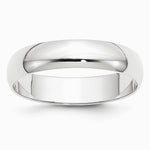 14K White Gold 14KW 5mm LTW Half Round Band Size 10 - Product Photo