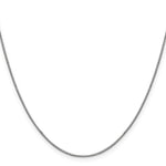 14k White Gold .9mm Box with Lobster Clasp Chain - Product Photo