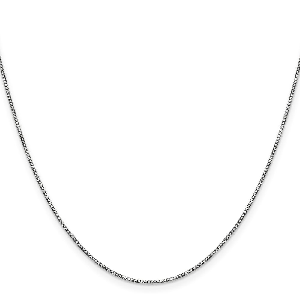 14k White Gold .9mm Box with Lobster Clasp Chain - Product Photo