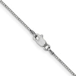 14k White Gold .9mm Box with Lobster Clasp Chain - Product Photo
