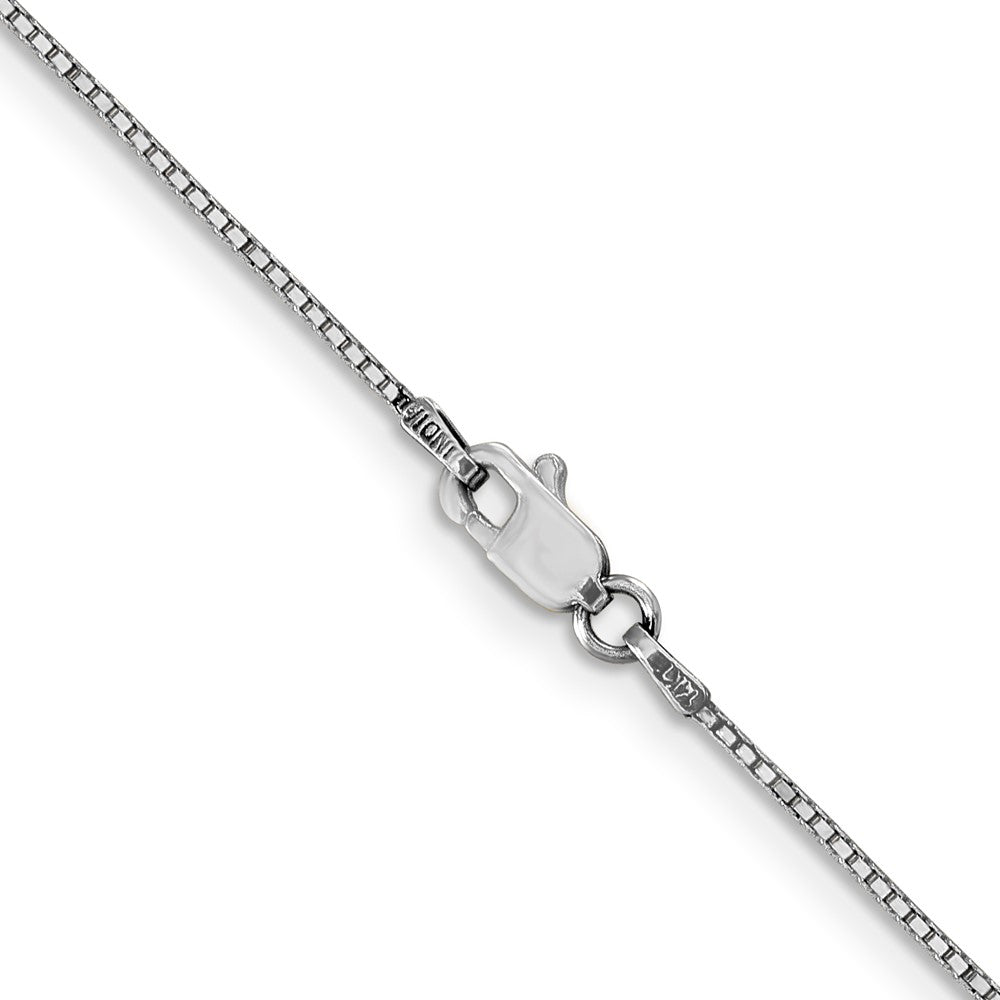 14k White Gold .9mm Box with Lobster Clasp Chain - Product Photo
