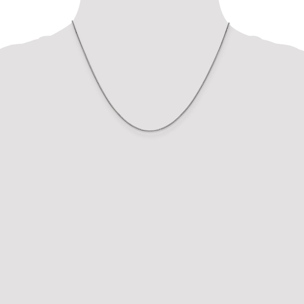 14k White Gold .9mm Box with Lobster Clasp Chain - Product Photo