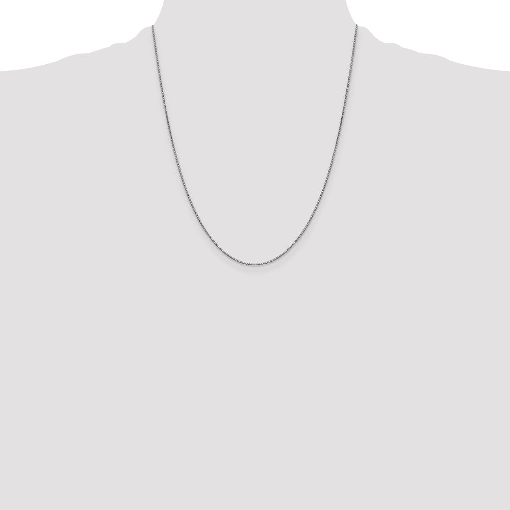 14k White Gold .9mm Box with Lobster Clasp Chain - Product Photo