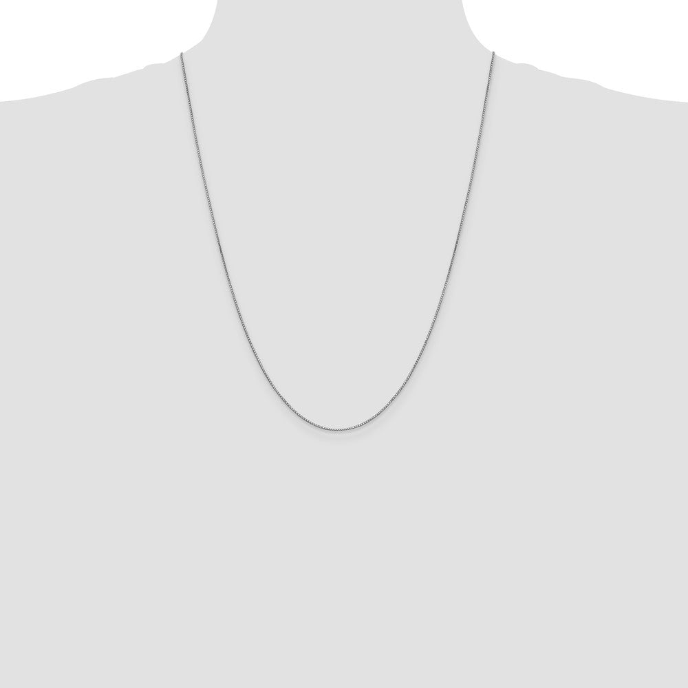 14k White Gold .9mm Box with Lobster Clasp Chain - Product Photo