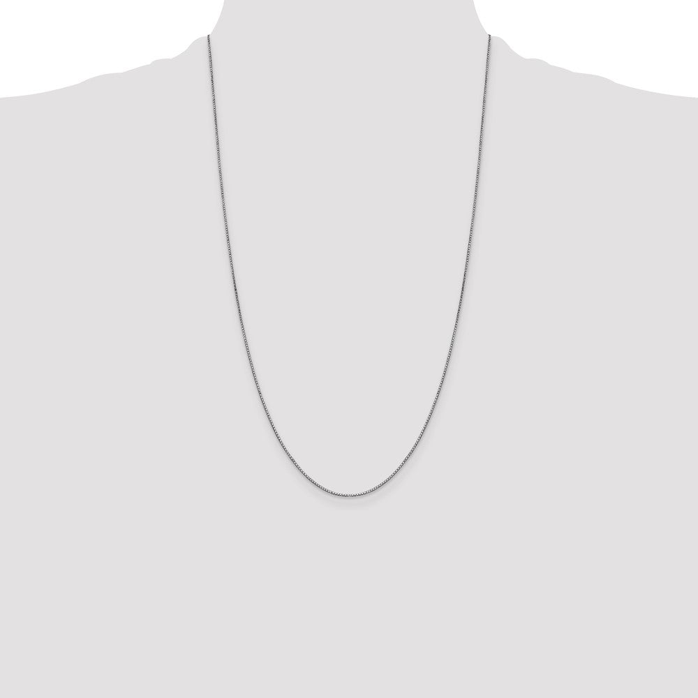 14k White Gold .9mm Box with Lobster Clasp Chain - Product Photo