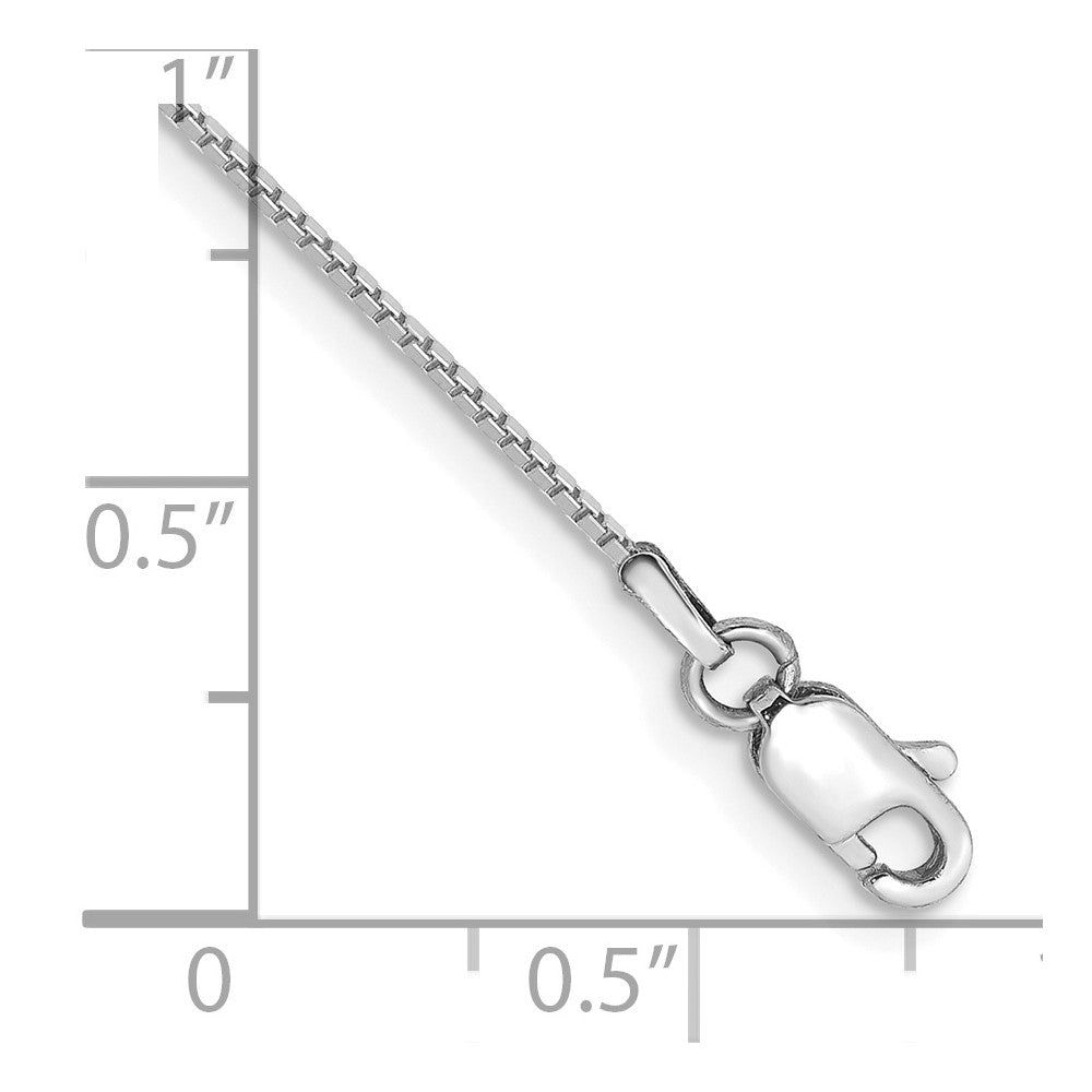 14k White Gold .9mm Box with Lobster Clasp Chain - Product Photo