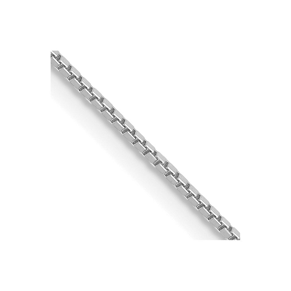 14K White Gold .9mm Box with Lobster Clasp Chain Necklace 16"-28"