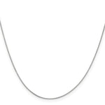 14k White Gold .5mm Box with Spring Ring Clasp Chain - Product Photo