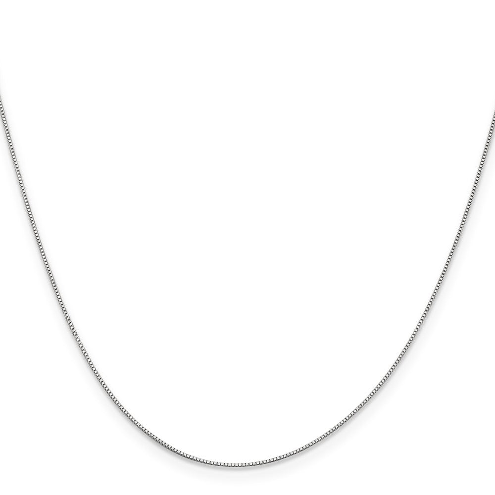14k White Gold .5mm Box with Spring Ring Clasp Chain - Product Photo