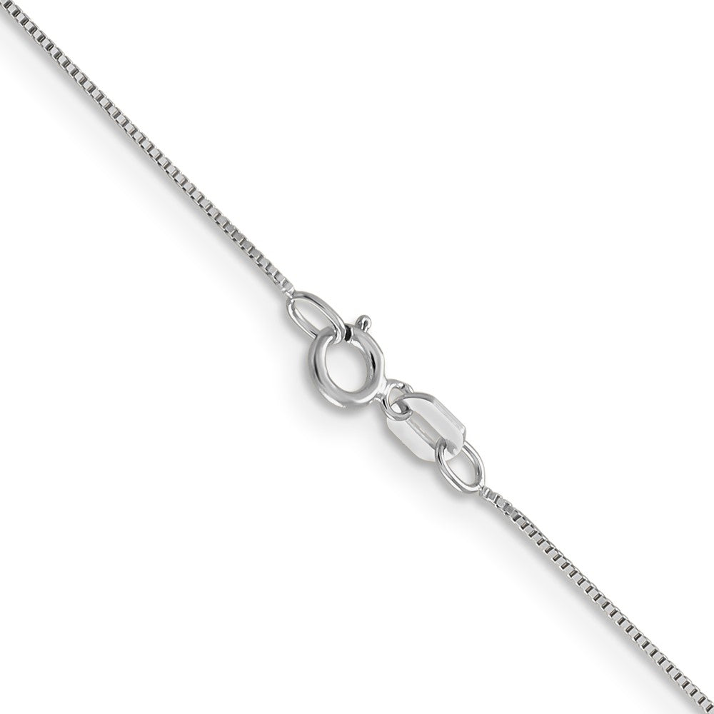 14k White Gold .5mm Box with Spring Ring Clasp Chain - Product Photo
